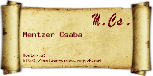 Mentzer Csaba névjegykártya